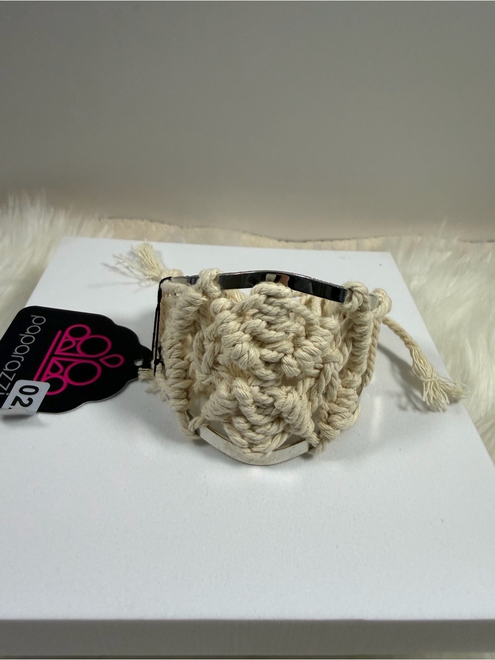 🩷5/$10🩷 Paparazzi Boho Macrame Crochet Cuff Bracelet in Cream